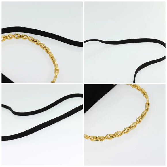 CELINE Hand Bag Suede 2way Black Gold Auth 120904 - Picture 16 of 16